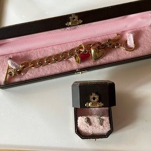 Juicy couture cheer charm (pink), bracelet and earrings